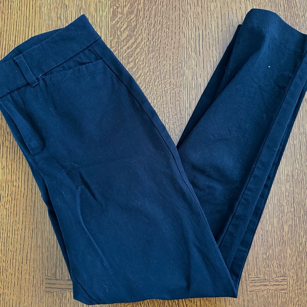 Old Navy Pixie Pants Womens Sz 0 Black Solid Mid Rise Cotton Blend